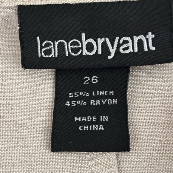 Linen Blend Beige Jacket Blazer by Lane Bryant Size 26 - Picture 6 of 6
